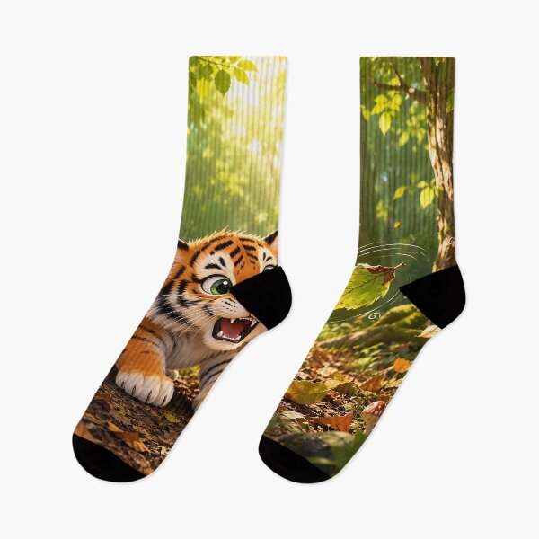 Item preview, Tiger Scared of a Wind-Blown Leaf designed and sold by nikkolaus.
