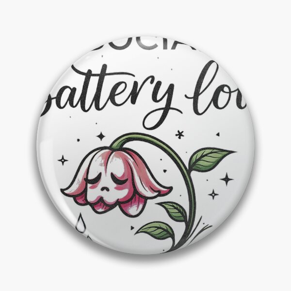 Item preview, Social Battery Low Cute Flower Illustration Funny Introvert T-Shirt designed and sold by KTY-NUSS.