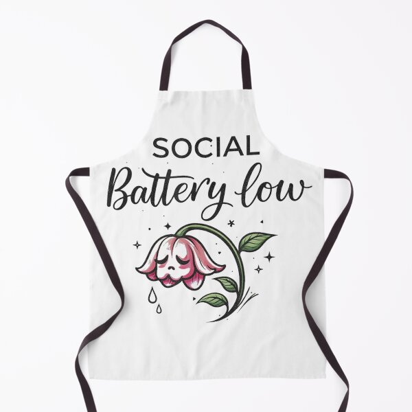 Item preview, Social Battery Low Cute Flower Illustration Funny Introvert T-Shirt designed and sold by KTY-NUSS.