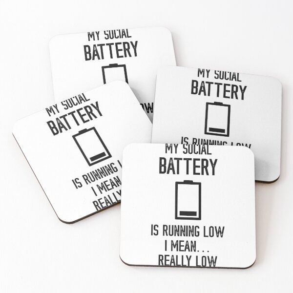 Item preview, Social Battery Running Low Funny Social Introvert People Shy T-Shirt designed and sold by KTY-NUSS.
