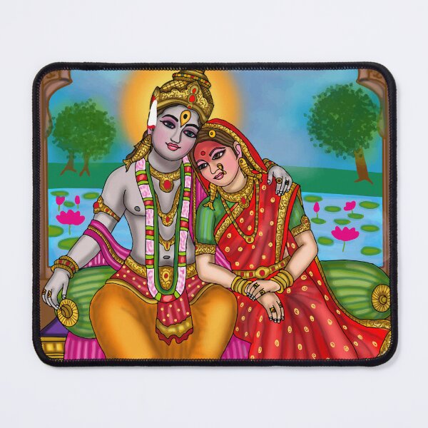 Item preview, Vithhal & Rukmini Divine Drawing | Spiritual Hindu Couple Artwork designed and sold by Harshit_Digital_Arts.