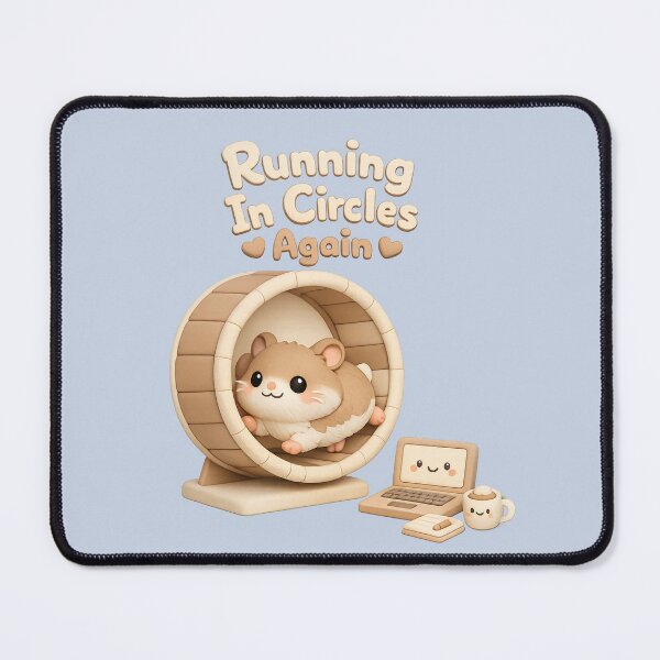 Item preview, Cute Hamster Running in Wheel with Laptop | Kawaii Productivity Humor Pastel Aesthetic designed and sold by Moons Studio.