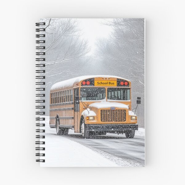 Item preview, School Bus in Inclement weather on a Snow Covered Road designed and sold by Roxane Bay.