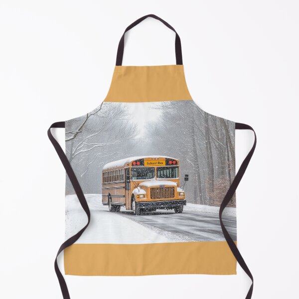 Item preview, School Bus in Inclement weather on a Snow Covered Road designed and sold by Roxane Bay.