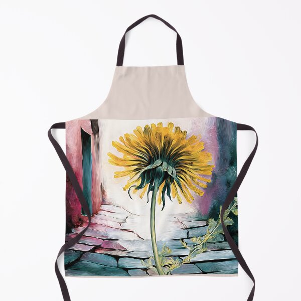 Item preview, Dandelion of Hope - Elegant Yellow Bloom Rising Over Stone Path in Dreamlike Moody Atmosphere designed and sold by OlfactoART Studio.