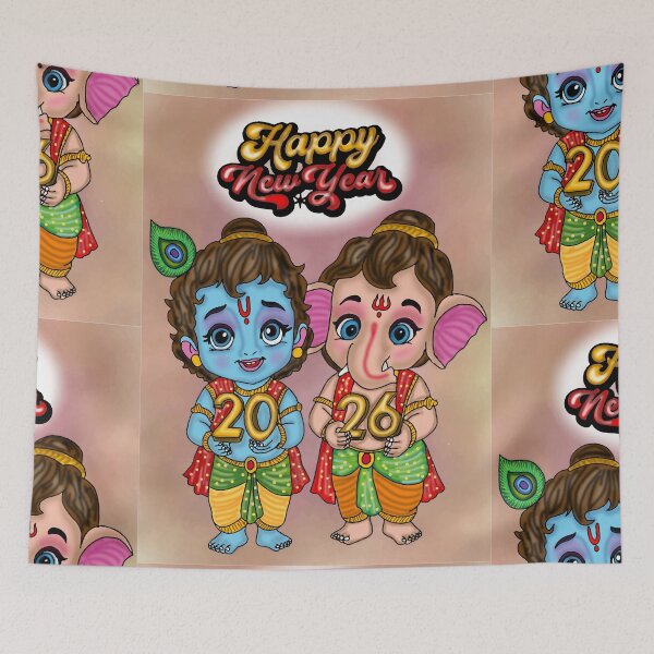 Item preview, Krishna Digital Drawing | Divine Hindu God Artwork Illustration designed and sold by Harshit_Digital_Arts.