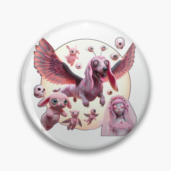 Item preview, Surreal Pastel Nightmare: Winged Hound & Eyeball Cherubs designed and sold by LujziWorld.