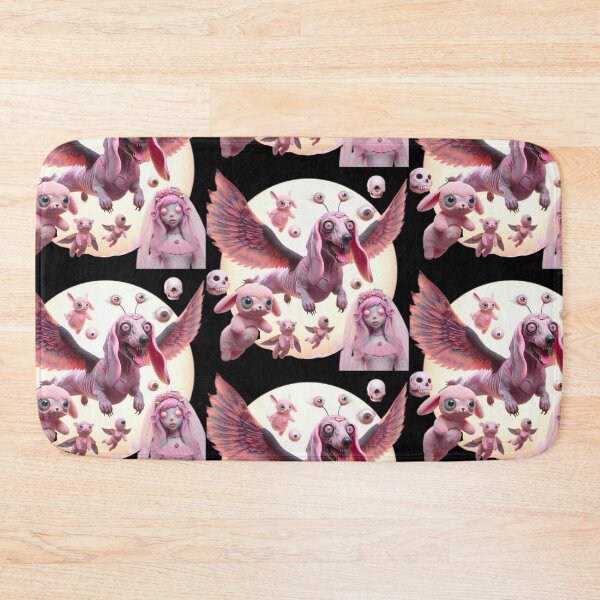 Item preview, Surreal Pastel Nightmare: Winged Hound & Eyeball Cherubs designed and sold by LujziWorld.