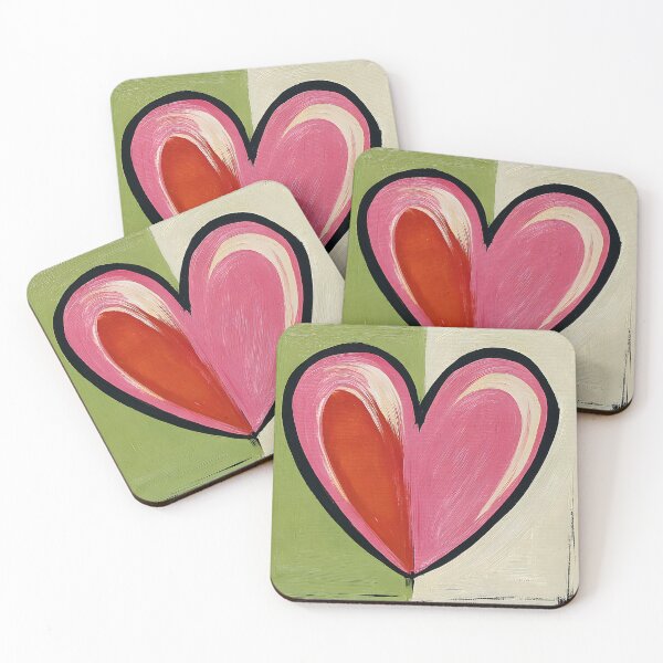Item preview, Vibrant Heart Greeting Card - Bold Color Love Design with Green Orange and Pink Abstract Background designed and sold by OlfactoART Studio.