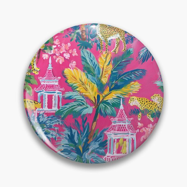 Item preview, Preppy cheetahs in pink pagoda garden designed and sold by SophieClimaArt.