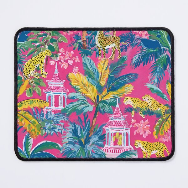 Item preview, Preppy cheetahs in pink pagoda garden designed and sold by SophieClimaArt.