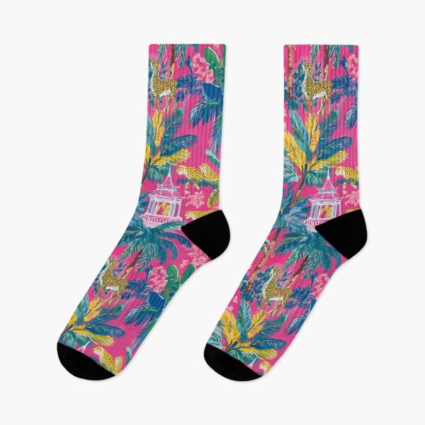Item preview, Preppy cheetahs in pink pagoda garden designed and sold by SophieClimaArt.