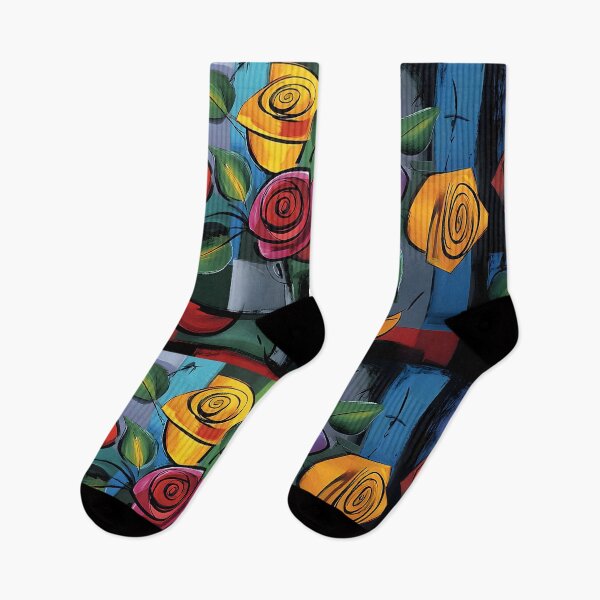Item preview, Swirling Floral Bouquet - Vibrant Petals with Geometric Color Background Modern Abstract Art designed and sold by OlfactoART Studio.