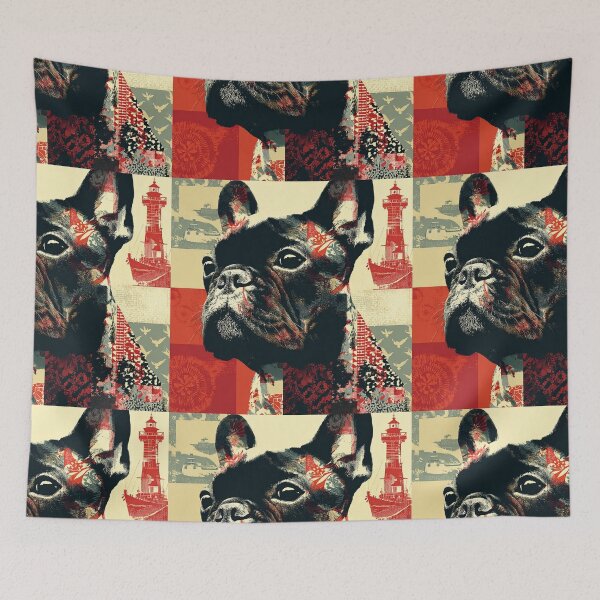 Item preview, Patchwork French Bulldog puppy dog designed and sold by MendaciousMina.