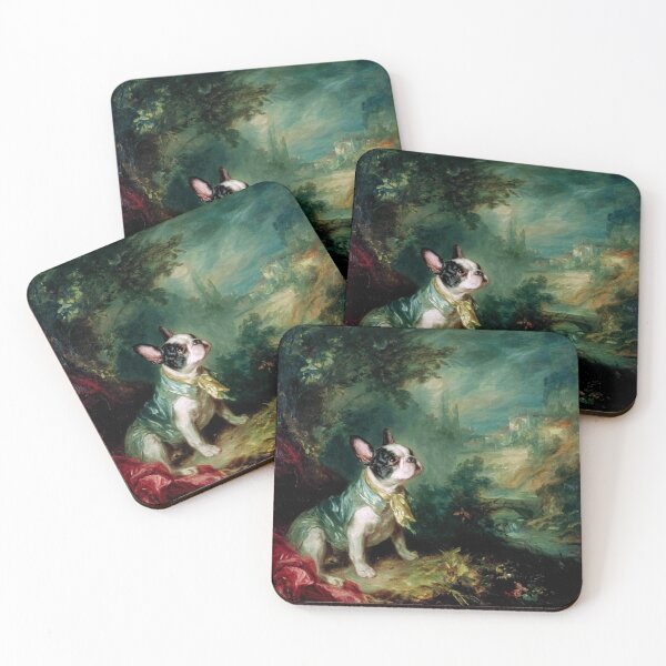 Item preview, Antique oil painting French Bulldog puppy dog designed and sold by MendaciousMina.