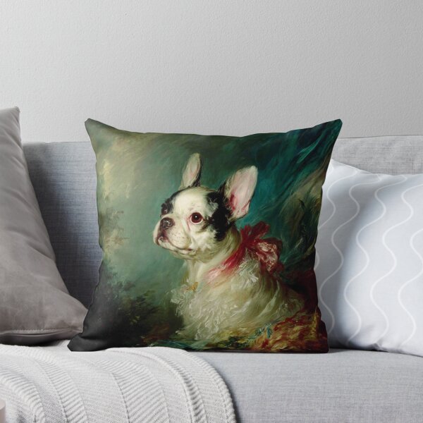 Item preview, Antique oil painting French Bulldog puppy dog designed and sold by MendaciousMina.