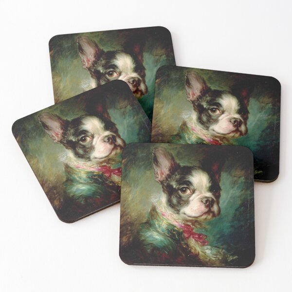 Item preview, Antique oil painting French Bulldog puppy dog designed and sold by MendaciousMina.