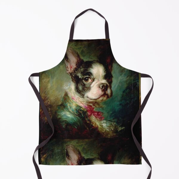 Item preview, Antique oil painting French Bulldog puppy dog designed and sold by MendaciousMina.