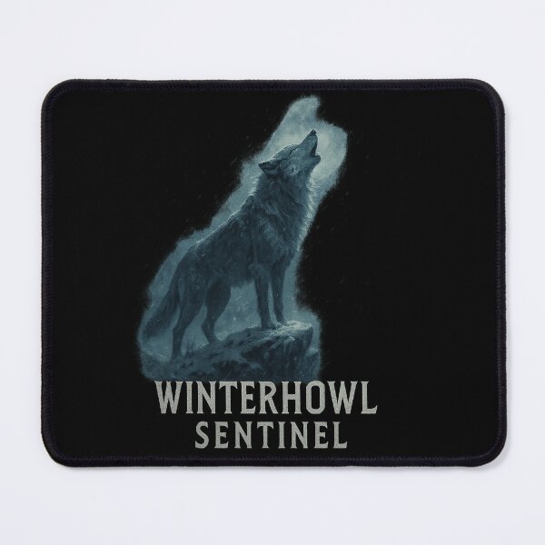 Item preview, Winterhowl Sentinel Howling Wolf Full Moon Norse designed and sold by Mythborn Saga.