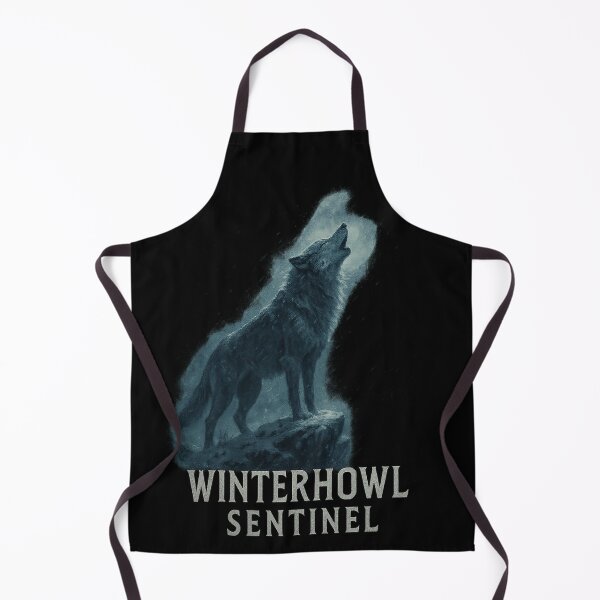 Item preview, Winterhowl Sentinel Howling Wolf Full Moon Norse designed and sold by Mythborn Saga.