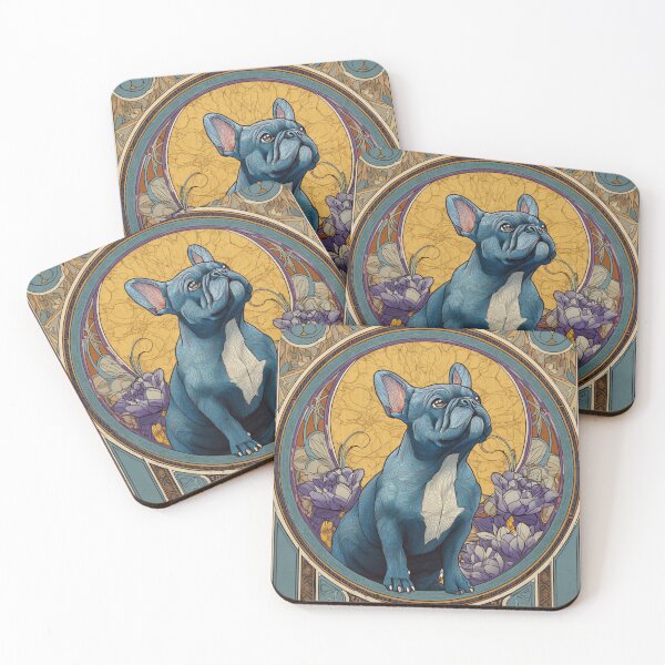 Item preview, Art nouveau French Bulldog puppy dog designed and sold by MendaciousMina.