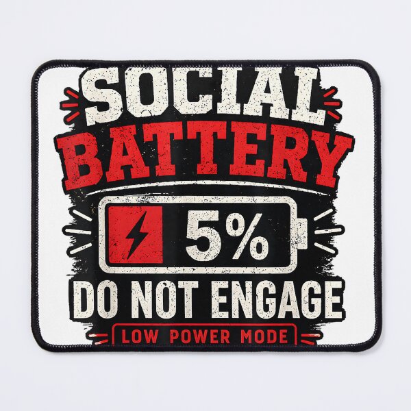 Item preview, Social Battery 5% Funny Introvert Humor Do Not Engage Low T-Shirt designed and sold by gidget-gadget.