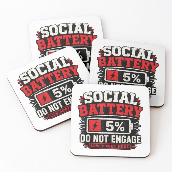 Item preview, Social Battery 5% Funny Introvert Humor Do Not Engage Low T-Shirt designed and sold by gidget-gadget.