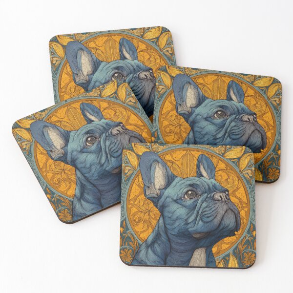 Item preview, Art nouveau French Bulldog puppy dog designed and sold by MendaciousMina.