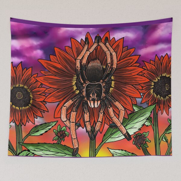 Item preview, Colombian Pink Sunburst Tarantula x Velvet Queen Sunflower  designed and sold by JoyHappySpiders.