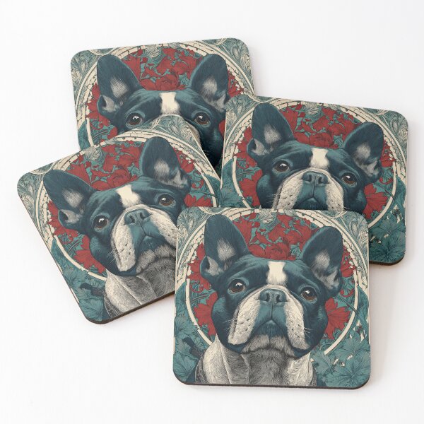 Item preview, Art nouveau French Bulldog puppy dog designed and sold by MendaciousMina.