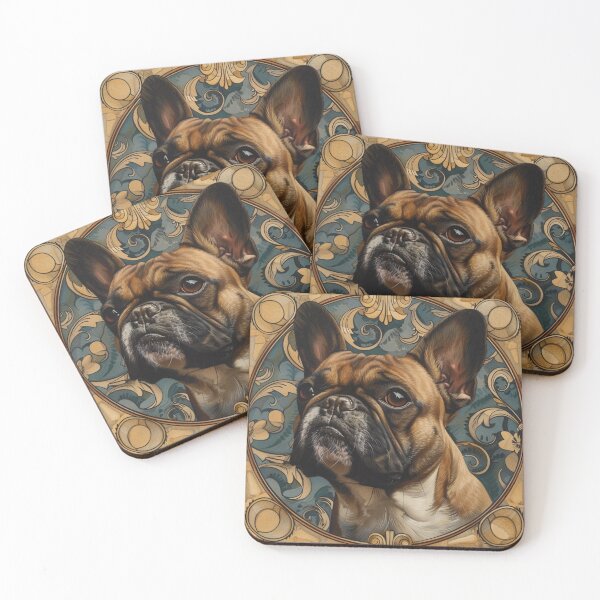 Item preview, Art nouveau French Bulldog puppy dog designed and sold by MendaciousMina.
