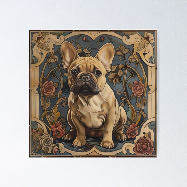 Item preview, Art nouveau French Bulldog puppy dog designed and sold by MendaciousMina.