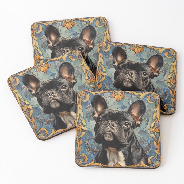 Item preview, Art nouveau French Bulldog puppy dog designed and sold by MendaciousMina.