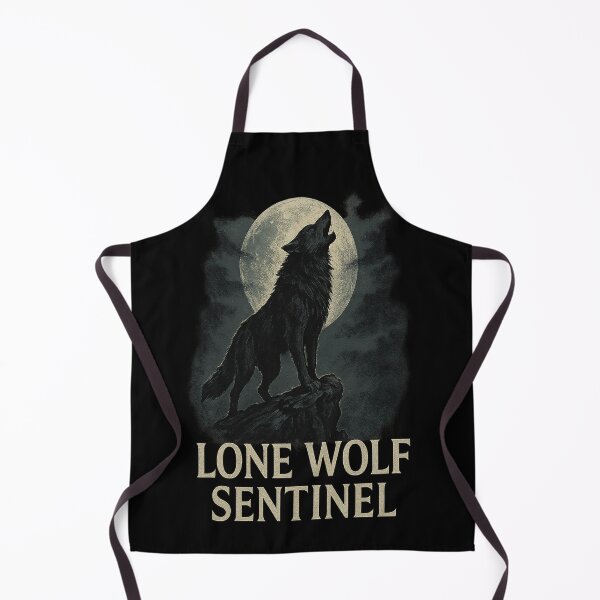 Item preview, Lone Wolf Sentinel Howling Full Moon Norse designed and sold by Mythborn Saga.