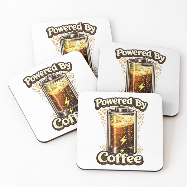 Item preview, Powered By Coffee – Funny Coffee Lover Battery Design | Caffeine Energy Graphic for T-Shirt, Sticker, iPhone case, mug, bag designed and sold by ArtByTripti.