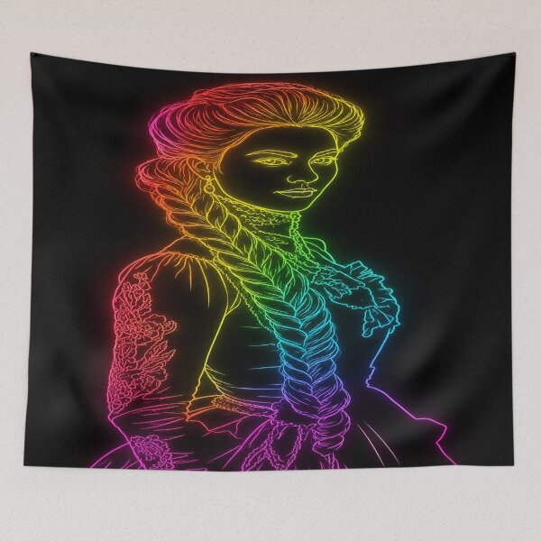 Item preview, Rainbow Neon Princess Line Art Shirt designed and sold by The-Strikes.