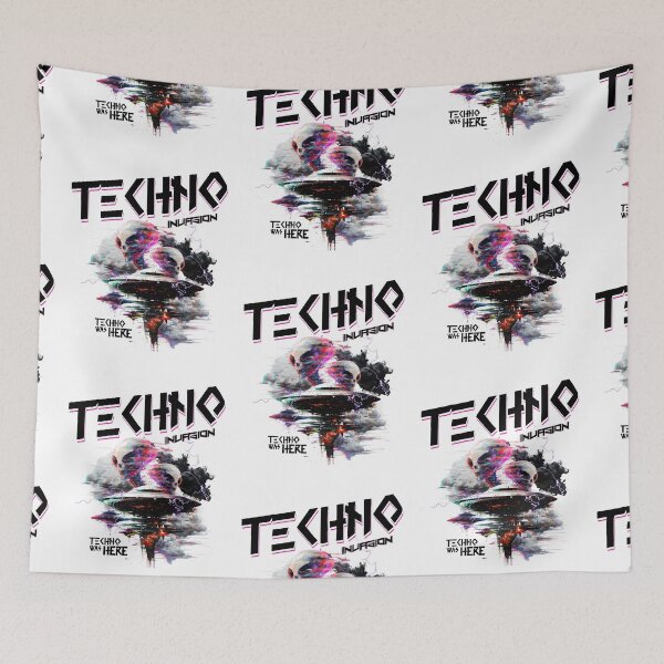 Item preview, TECHNO - Alien Nation Tech (Black)  designed and sold by Discothreadz.