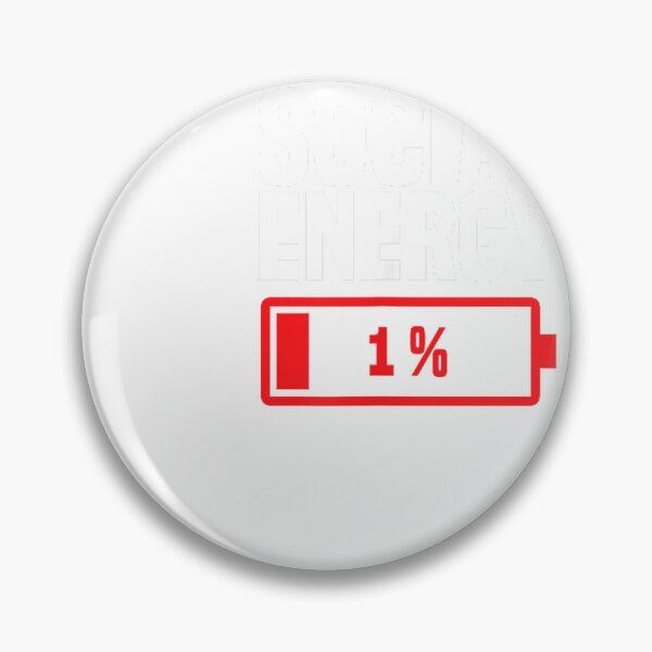 Item preview, Social Energy Low Battery 1% Funny Introverts T-Shirt designed and sold by gidget-gadget.