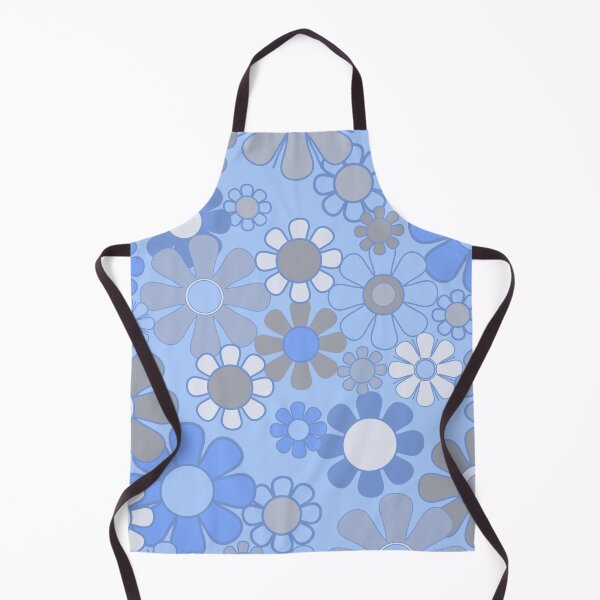 Item preview, Groovy 70s Floral Pattern in Blue and Gray designed and sold by kierkegaard.