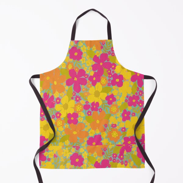 Item preview, Bright Retro Floral Pattern - Turquoise & Pink 70s Flower Power Art designed and sold by BestChoiceService.