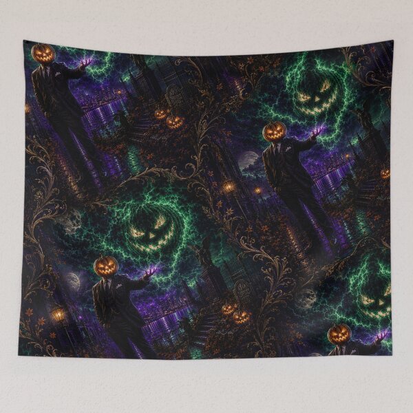 Item preview, Headless Horseman Emerald Magic - Stormy Halloween Fantasy Art designed and sold by TheHorsemanRidesAgain.