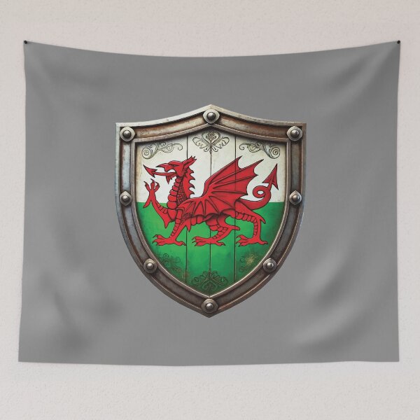 Item preview, Welsh Dragon Shield Proud Cymru Heritage Emblem designed and sold by Highlandkings.