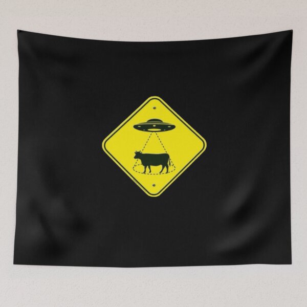 Item preview, UFO Warning Sign designed and sold by PopBubbleShop.