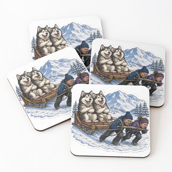 Item preview, Alaskan Malamutes Sled Riding designed and sold by Kirrindy Designs.