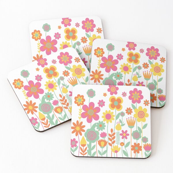 Item preview, Groovy 70s Flower Garden Art - Psychedelic Retro Floral Pop Print designed and sold by BestChoiceService.