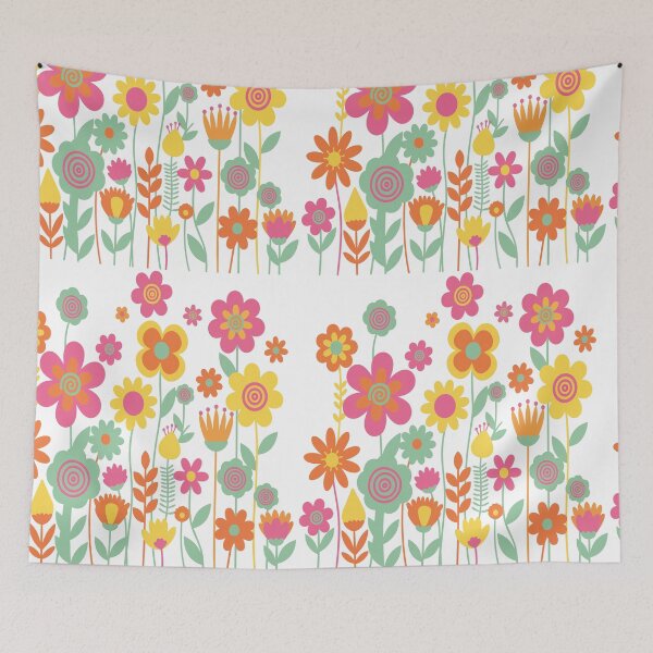 Item preview, Groovy 70s Flower Garden Art - Psychedelic Retro Floral Pop Print designed and sold by BestChoiceService.