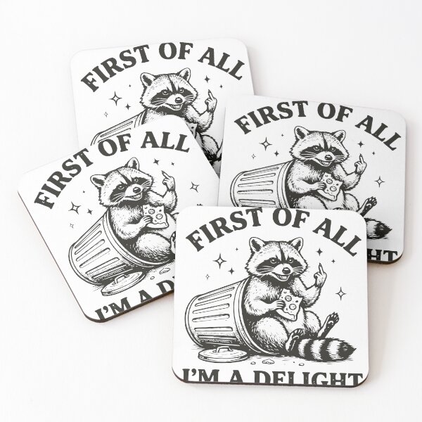 Item preview, Funny Sarcastic Raccoon First of All I’m a Delight Vintage Graphic designed and sold by Majnon8bp.