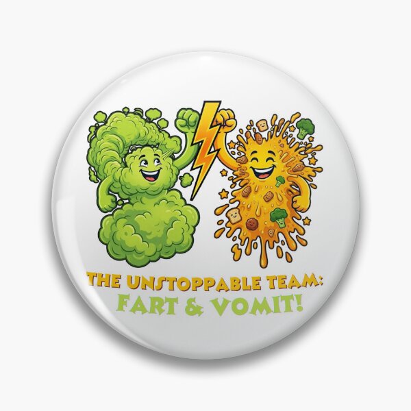 Item preview, The Unstoppable Team: Fart and Vomit – Funny Cartoon Duo designed and sold by By Dana Studio.