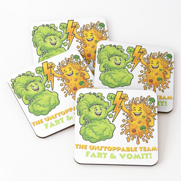 Item preview, The Unstoppable Team: Fart and Vomit – Funny Cartoon Duo designed and sold by By Dana Studio.