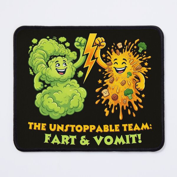 Item preview, The Unstoppable Team: Fart and Vomit – Funny Cartoon Duo designed and sold by By Dana Studio.